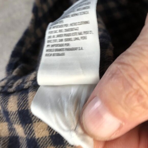 American Eagle Mens Shirt LT Brown Checkered Flannel Button Up Casual - Picture 7 of 10